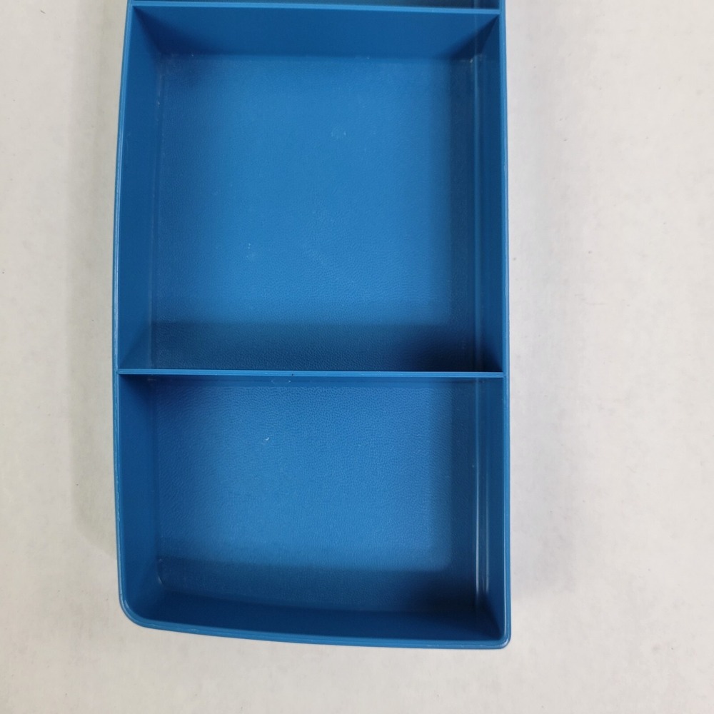Tupperware Tuppercraft 767-3 Rectangular Container Blue Storage Craft Organizer - Picture 12 of 12